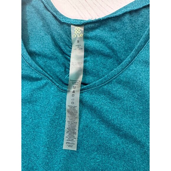 Woman's Teal Anue Yoga Athletic Back Slit Stretch Tank Top Size Small - Picture 7 of 10